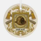 ファイアーファイターアックスシールドオーナメント ガラスオーナメント (裏面)