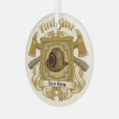 ファイアーファイターアックスシールドオーナメント ガラスオーナメント (正面左)