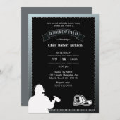 ファイアーファイターグレーブラックリタイアメントパーティの招待状 招待状 (正面/裏面)