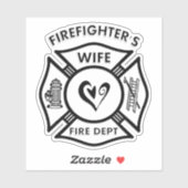 ファイアーファイター妻マルチーズハート シール (シート)