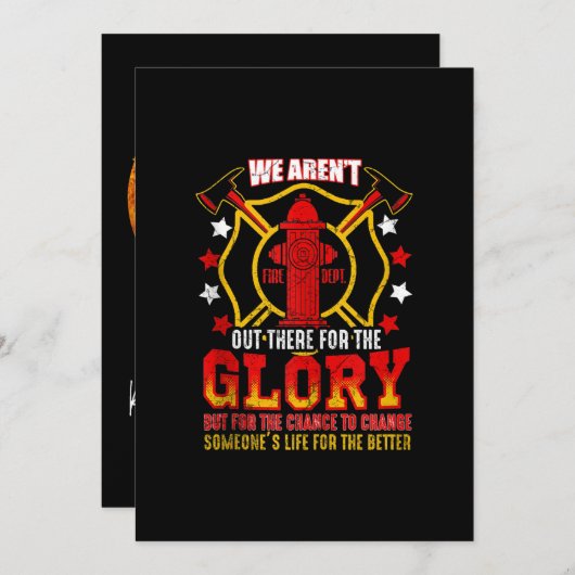 ファイアーマンアメリカ国旗の赤線アメリカ消防士パパ シーズンカード (正面/裏面)