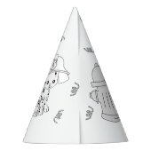 ファイアーマンバースデーパーティー – 自分の帽子を色を付ける パーティーハット (裏面)