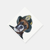 ファイアーマンボクサー犬 スタンダードカクテルナプキン (角)