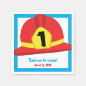 ファイアーマンレッドヘルメッカスタマイズトエージ誕生日 スタンダードカクテルナプキン (正面)