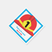 ファイアーマンレッドヘルメッカスタマイズトエージ誕生日 スタンダードカクテルナプキン (角)