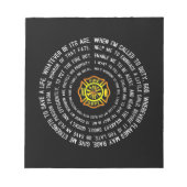 ファイアーマン祈りの言葉、ファイアやる気を起こさせるファイター ノートパッド (正面)