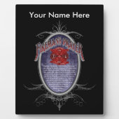 ファイアーマン祈りの言葉_ フォトプラーク (正面)