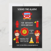 ファイアーマン誕生日シャルボード招待 招待状 (正面)