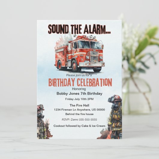 ファイアーメンズバースデーパーティーボーイ 招待状 (スタンド正面)