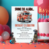 ファイアーメンズバースデーパーティーボーイ 招待状