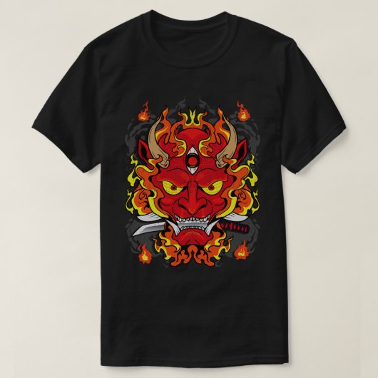 ファイア日本のドラゴンアートデザイン Tシャツ (デザイン正面)