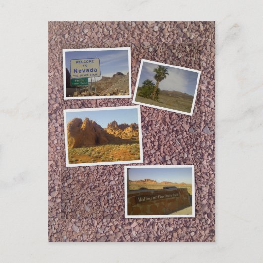 ファイア砂漠の谷 – ネバダ ポストカード (正面)