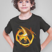 ファイア金ゴールドフレイムドラゴンマジカルファンタジー Tシャツ