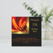 ファイア金ゴールドブラック30歳の誕生日パーティー 招待状 (スタンド正面)