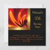 ファイア金ゴールドブラック30歳の誕生日パーティー 招待状 (正面)