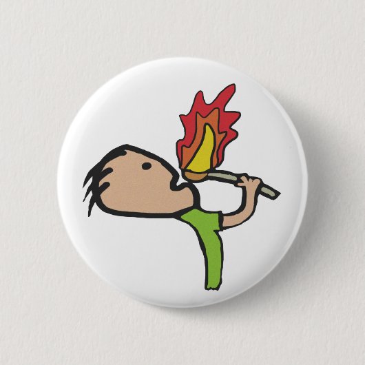 ファイア食べ物 缶バッジ (正面)