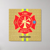 ファイア鮮やかファイターマルチーズクロスアート キャンバスプリント (正面)