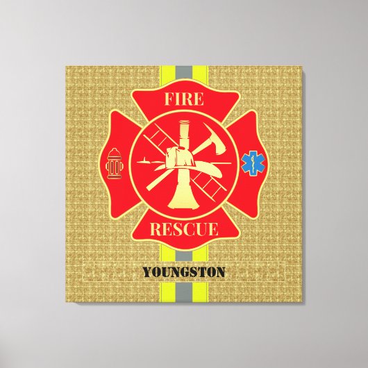 ファイア鮮やかファイターマルチーズクロスアート キャンバスプリント (正面)