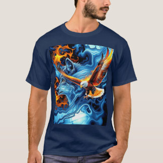 ファイア&アイスイーグル&ウルフ Tシャツ