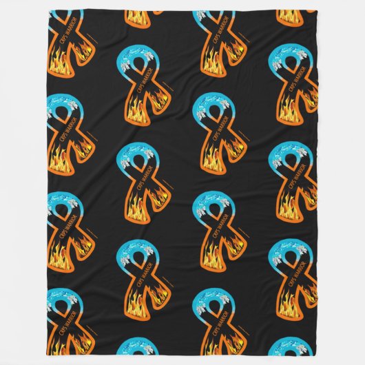 ファイア&アイスリボン…CRPS戦士 フリースブランケット (正面)