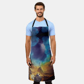 ファイア&アイス抽象芸術星雲 エプロン (着用した状態)