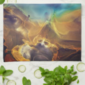 ファイア&アイス抽象芸術星雲 キッチンタオル (折り畳み)