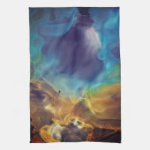 ファイア&アイス抽象芸術星雲 キッチンタオル (縦)