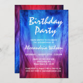 ファイア&アイス誕生日招待状 | ブルーレッドの炎 招待状 (正面/裏面)