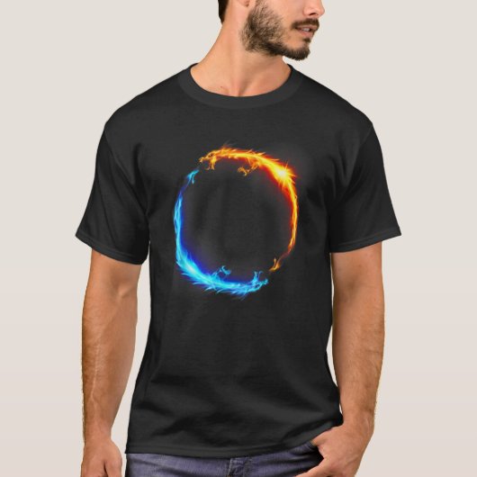ファイア&アイス・ドラゴン対バトルバランス・サークル Tシャツ (正面)