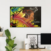 ファイア – ブラックアートプリント ポスター (ホームオフィス)