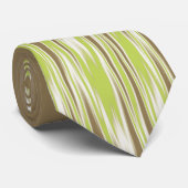 ファイア&レイン抽象芸術ジグザグカーキ両面 ネクタイ (ロール)