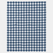 ファイイとローレンネイビーブループレイド フリースブランケット (正面)