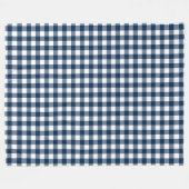 ファイイとローレンネイビーブループレイド フリースブランケット (正面(横))