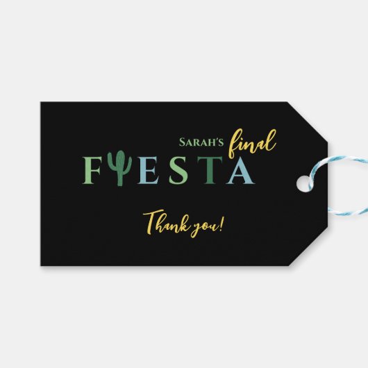 ファイエスタサボサボメキシコバチェロレッテありがとう ギフトタグ (正面(横))