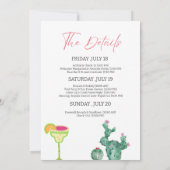 ファイエスタバチェロレッテ週末の日程 招待状 (裏面)