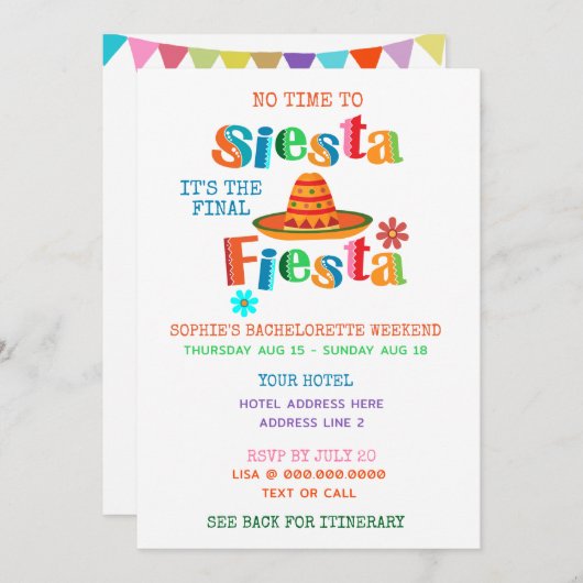 ファイエスタ旅程バチェロレッテ 招待状 (正面/裏面)