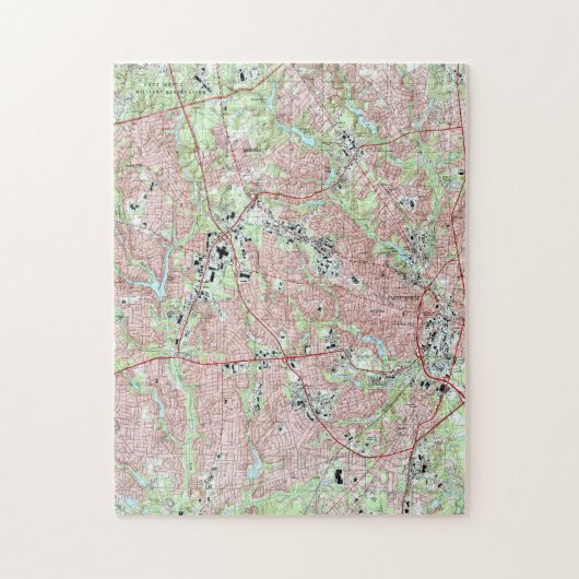 ファイエットビルノースカロライナの地図(1997) ジグソーパズル (縦)