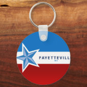 ファイエットビル（ノースカロライナ州）市旗キーチェーン キーホルダー (正面)