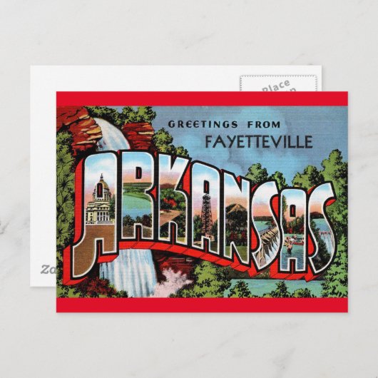 ファイエットヴィルアーカンサスヴィンテージ旅行はがき ポストカード (正面/裏面)