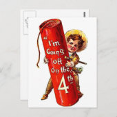 ファイクラッカーボーイジョーク4th 7月ヴィンテージはがきアート ポストカード (正面/裏面)