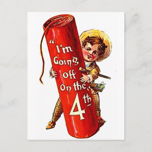 ファイクラッカーボーイジョーク4th 7月ヴィンテージはがきアート ポストカード (正面)