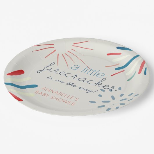 ファイクラッカー7月花火赤ちゃんシャワー4日 ペーパープレート (アングル)