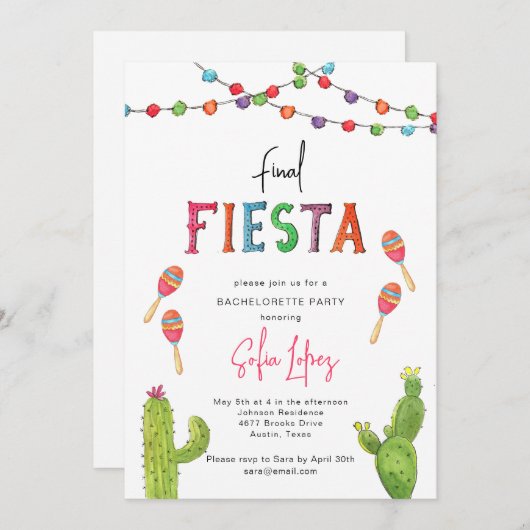ファイスタメキシコバチェロレッテ週末 招待状 (正面/裏面)