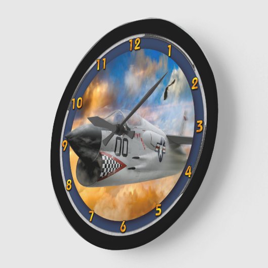 ファイタージェットの野生の空のフロンティア ラージ壁時計 (傾斜)