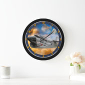 ファイタージェットの野生の空のフロンティア ラージ壁時計 (ホーム)