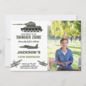 ファイタージェット誕生日招待状の危険w写真 招待状 (正面)