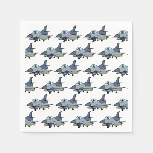 ファイタージェット軍隊航空機誕生日 スタンダードカクテルナプキン (正面)