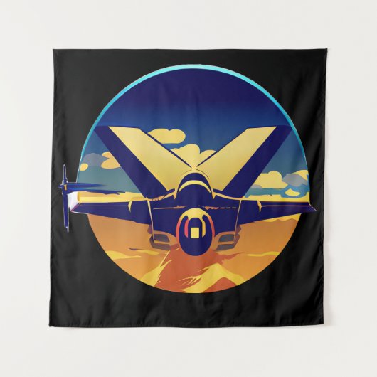 ファイタージェット飛行機 タペストリー (正面)