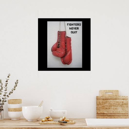 ファイターズネバーやめボクシングポスター ポスター (キッチン)