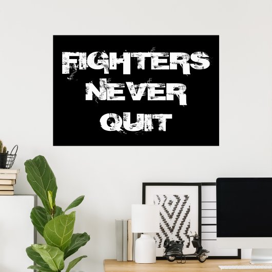 ファイターズネバーやめ感動的ボクシング ポスター (ホームオフィス)